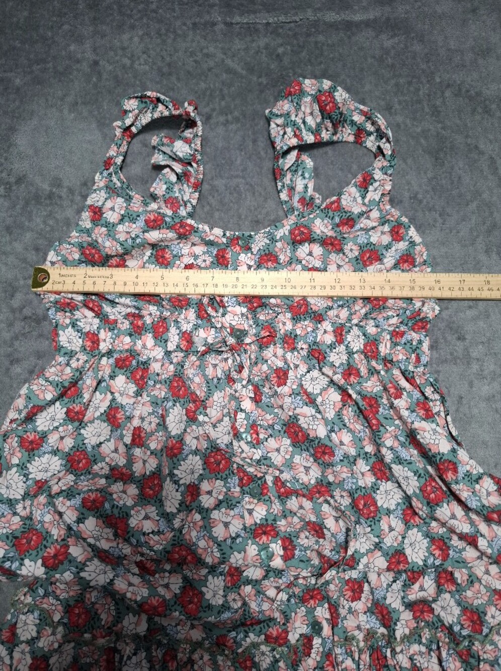 Mango Floral Maxi Dress Multicolor Ruffle Straps Tiered Sundress Cottagecore 8 - Picture 12 of 15